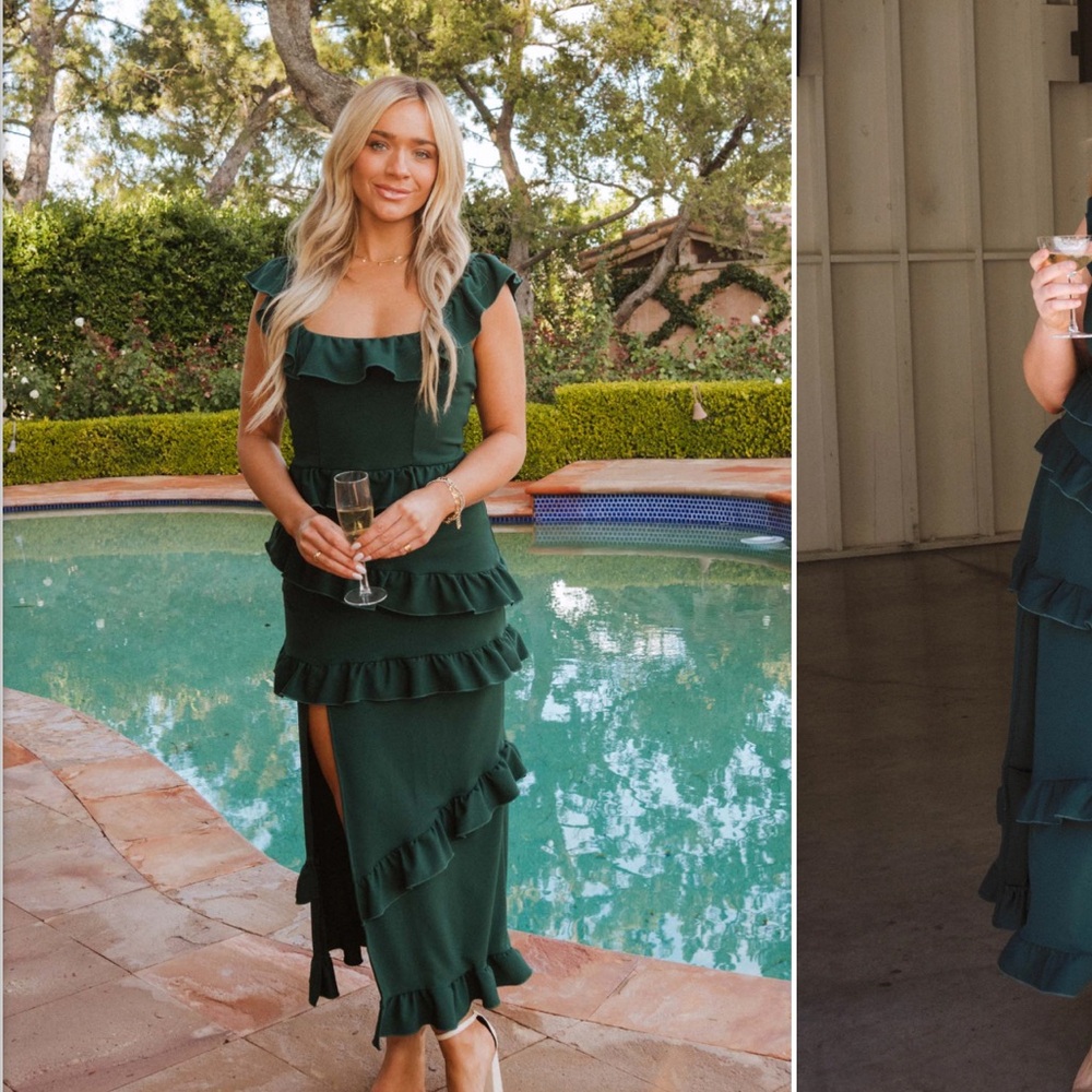NWT Show Me Your MuMu Greta Dress Emerald Stretch Large